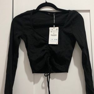 NWT Zara Ruched Top